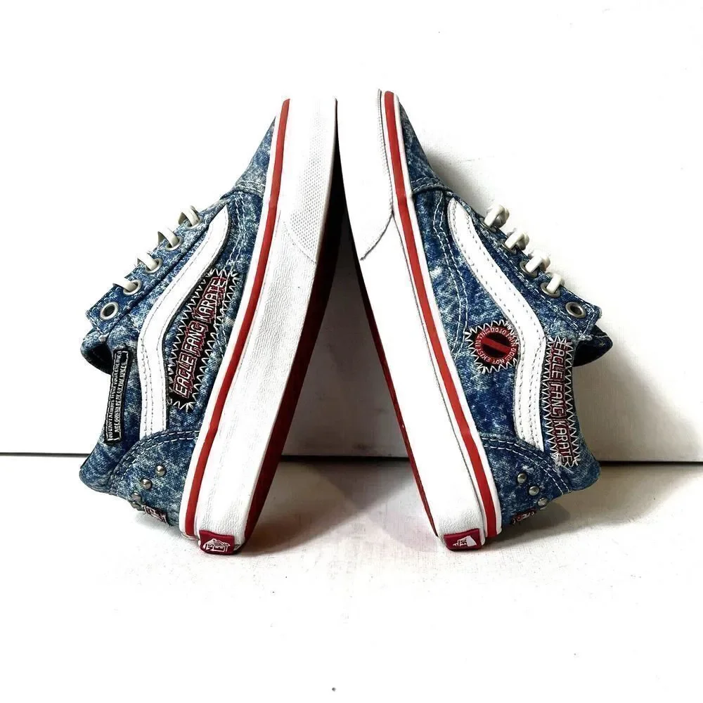 Vans X Cobra Kai Old Skool Sneaker Shoes Blue Low Tops Eagle Fang Karate Kids 12